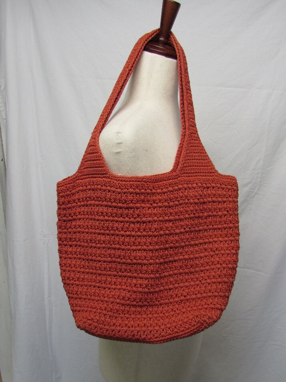 The Sak Orange Double Handle Lined Hobo Shoulder Bag